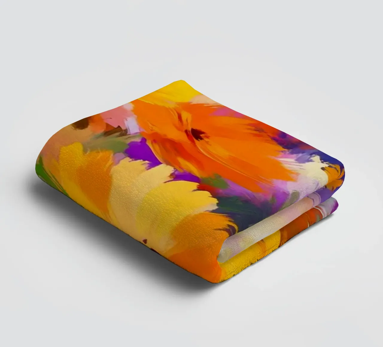 Vibrant Abstract Flower Meadow towel by Modern Muse
