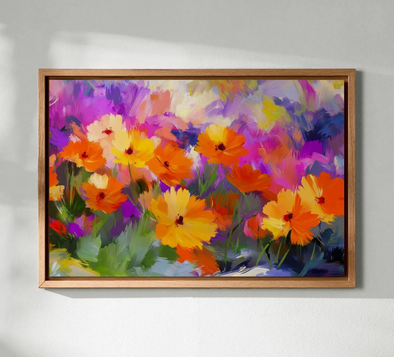 Lebendige abstrakte Blumenwiese Leinwand von Modern Muse