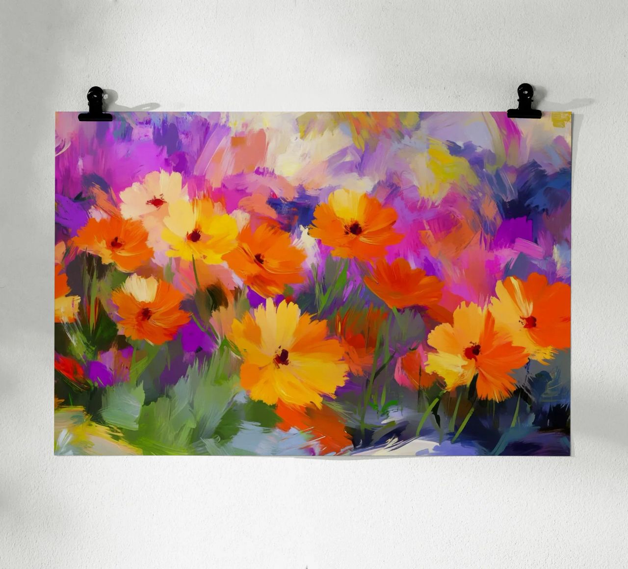 Vibrant Abstract Flower Meadow poster by Modern Muse