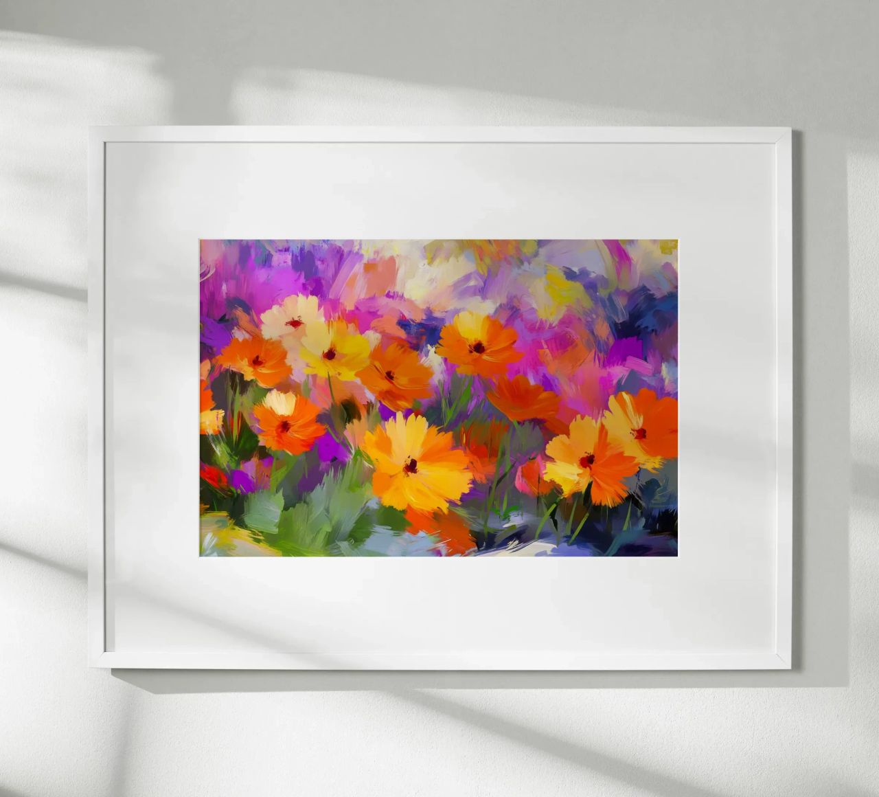 Vibrant Abstract Flower Meadow poster by Modern Muse