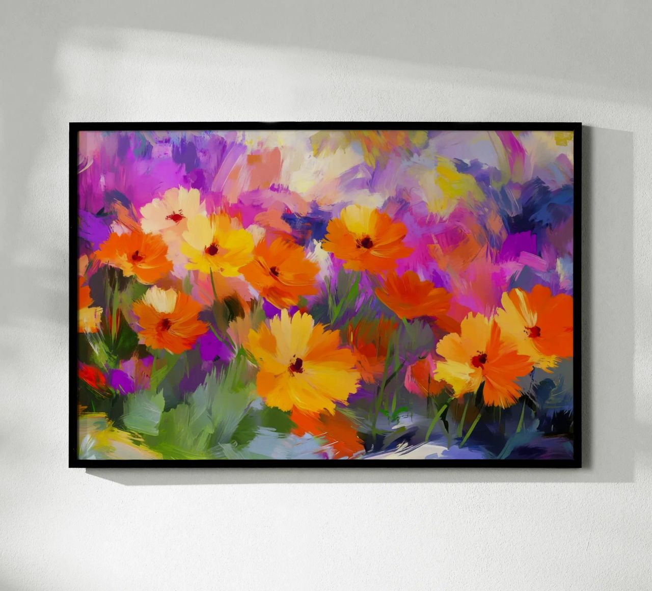 Vibrant Abstract Flower Meadow poster by Modern Muse