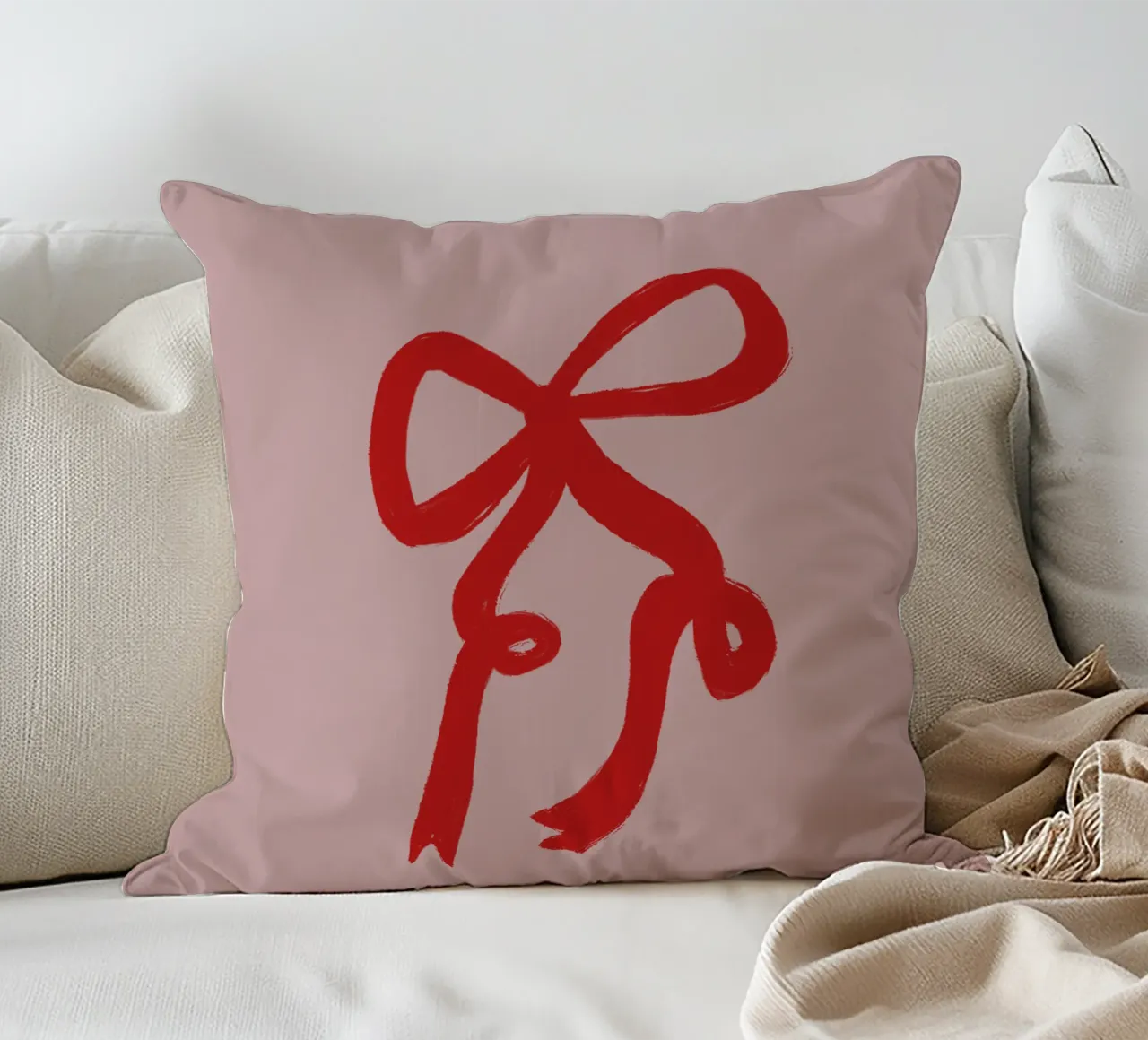 Pink Red Ribbon cuscino da ni-ja artboutique