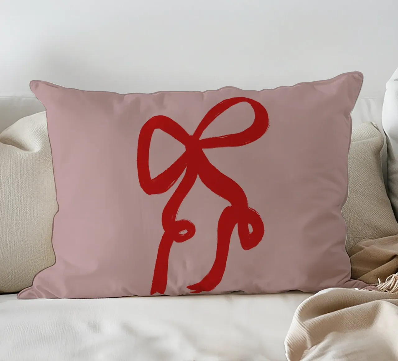 Pink Red Ribbon cuscino da ni-ja artboutique