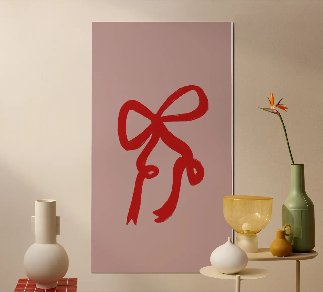 Pink Red Ribbon carta hahnemühle da ni-ja artboutique