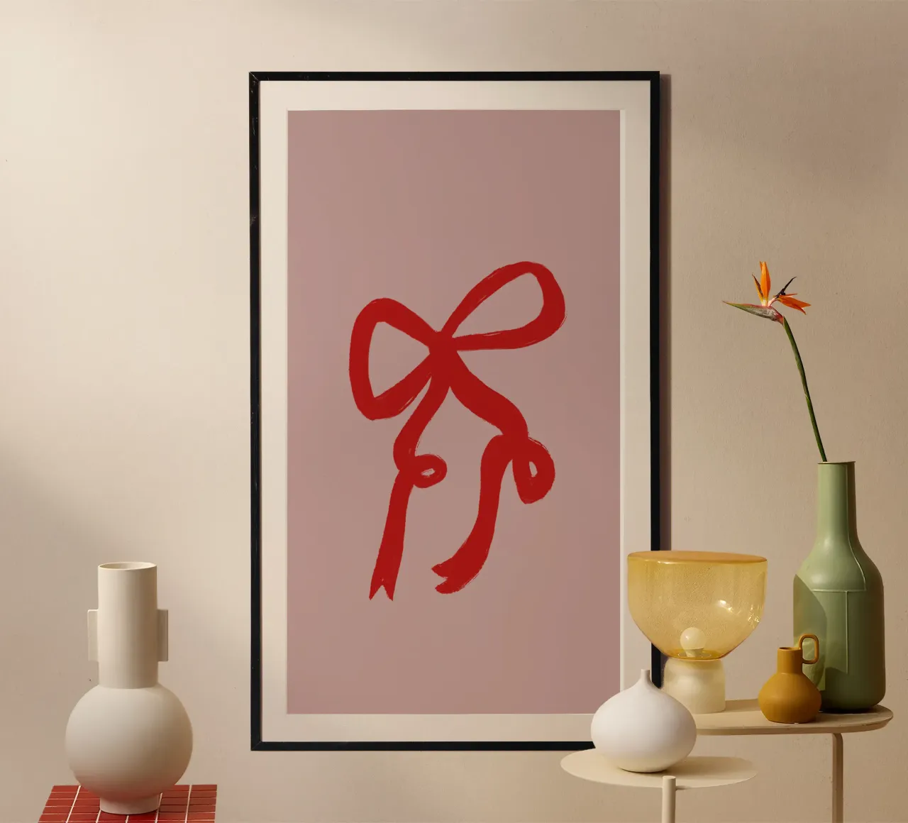Pink Red Ribbon carta hahnemühle da ni-ja artboutique