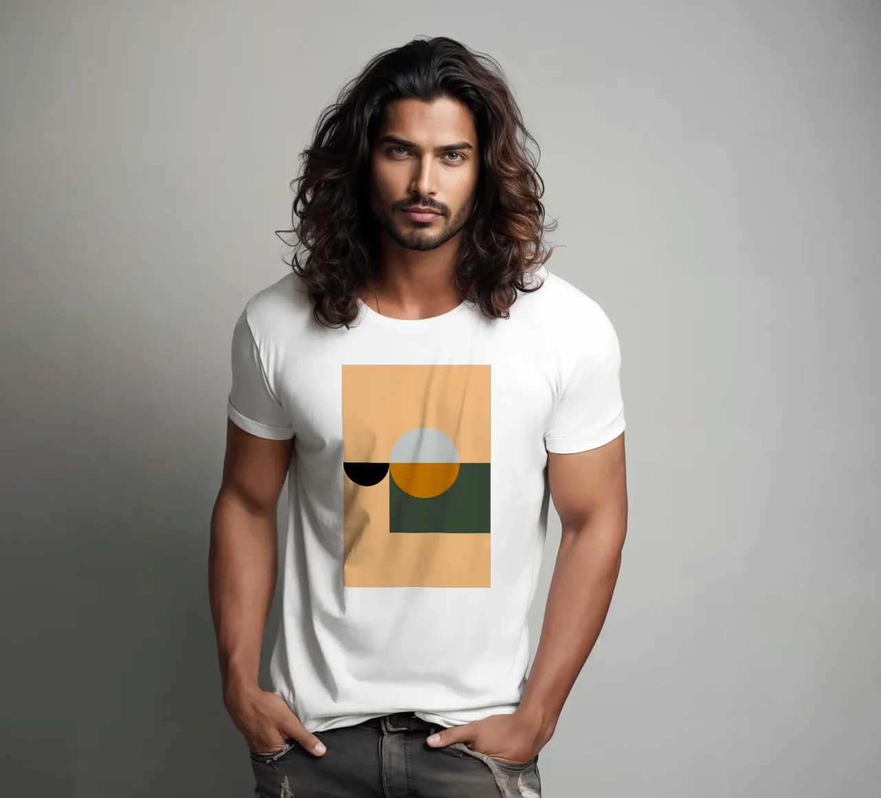 Mid Century Geometric Abstract 18 t-shirt da KHouse Studio