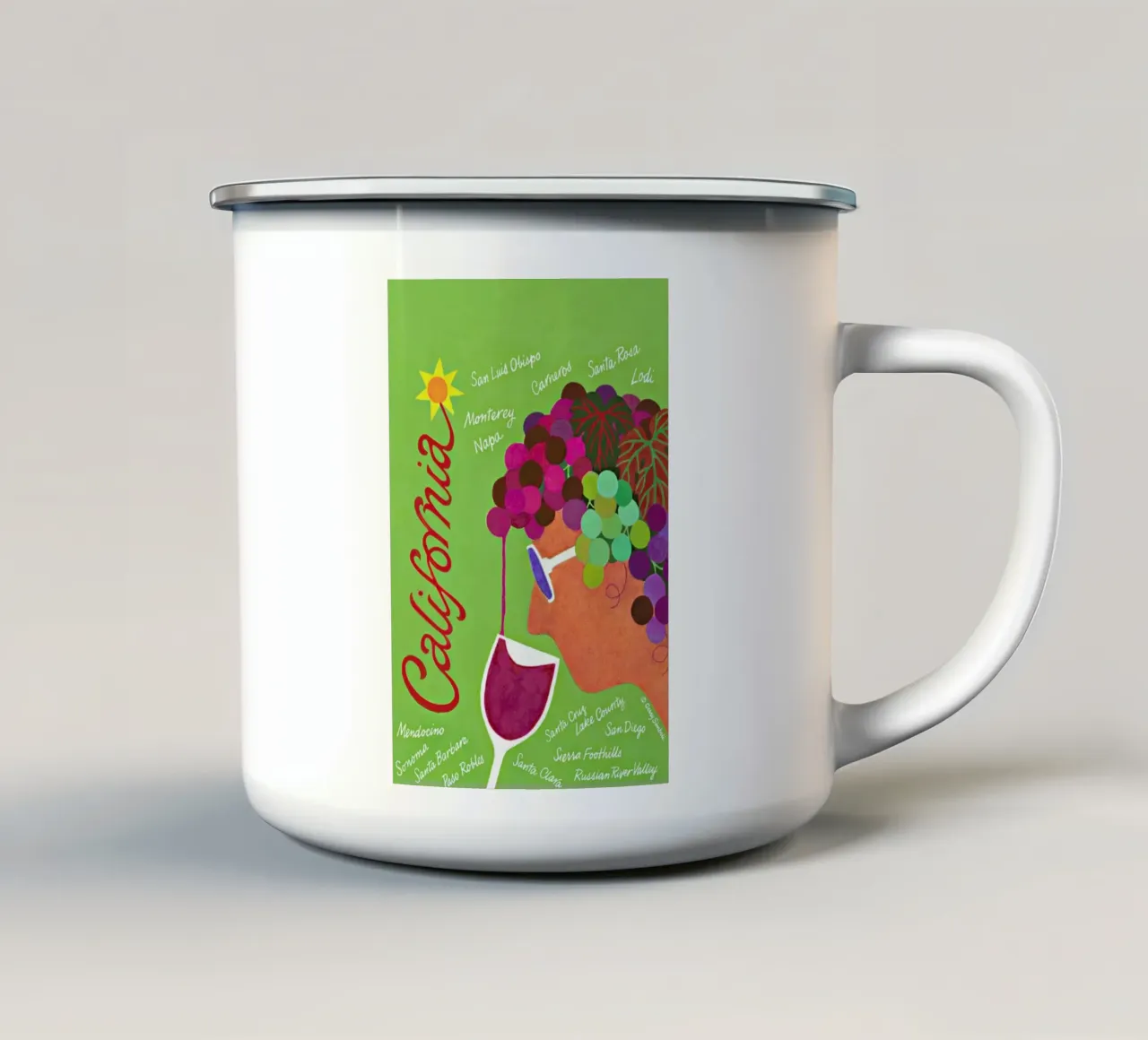 California tazza in smalto da Simboli Design