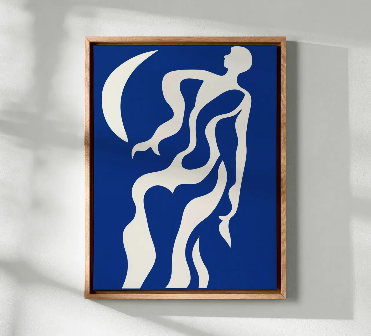 Donna astratta a mezzaluna | Ispirato a Matisse tela con Cornice a cassetta da Autofocus