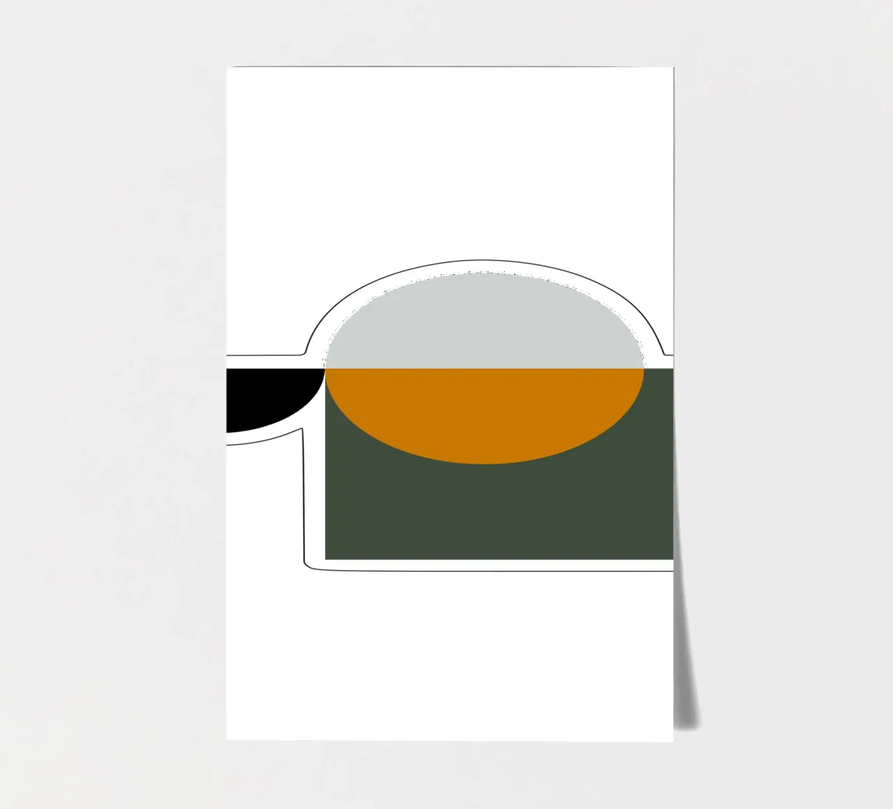 Mid Century Geometric Abstract 18 B foglio adesivo da KHouse Studio