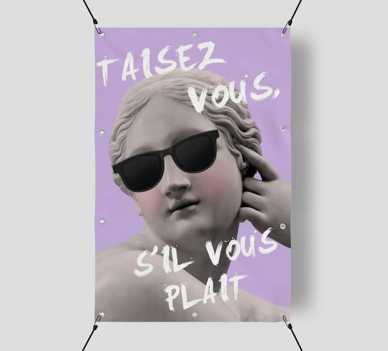 Shut Up Please Maximalist Art telo in pvc da GraceDigitalArtCo