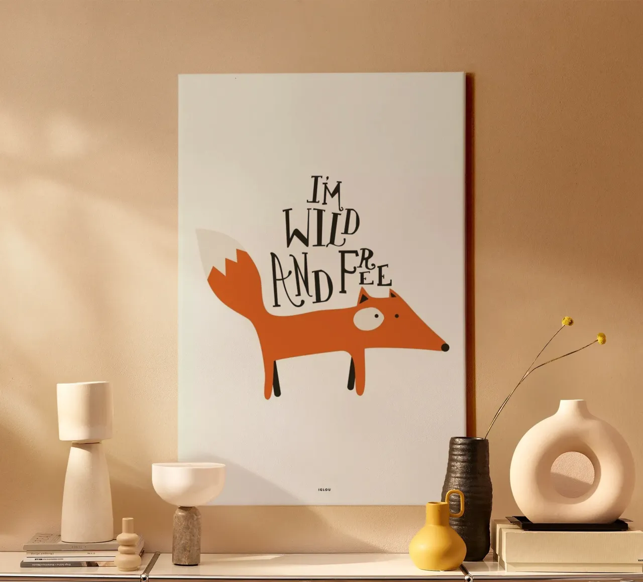 Wild And Free canvas with Floater frame by Iglou