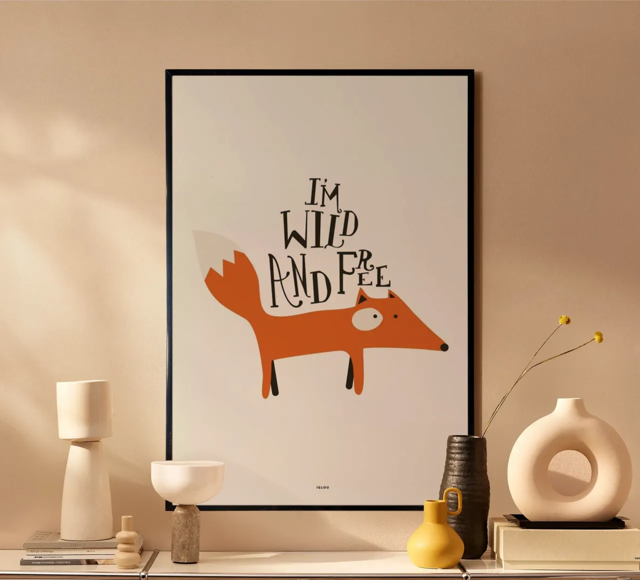 Wild And Free poster con telaio in plastica da Iglou