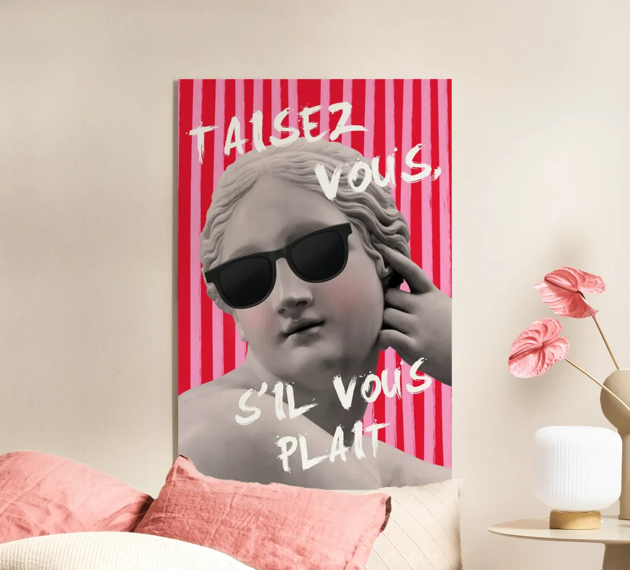 Shut Up Striped Maximalist plexiglass da GraceDigitalArtCo
