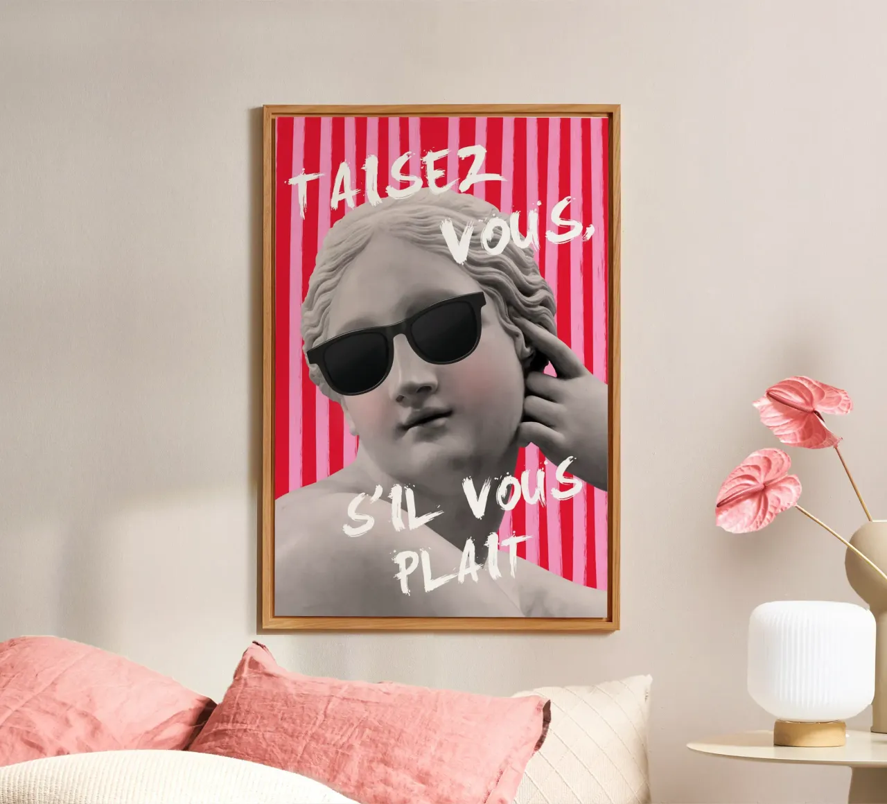 Shut Up Striped Maximalist alluminio dibond da GraceDigitalArtCo