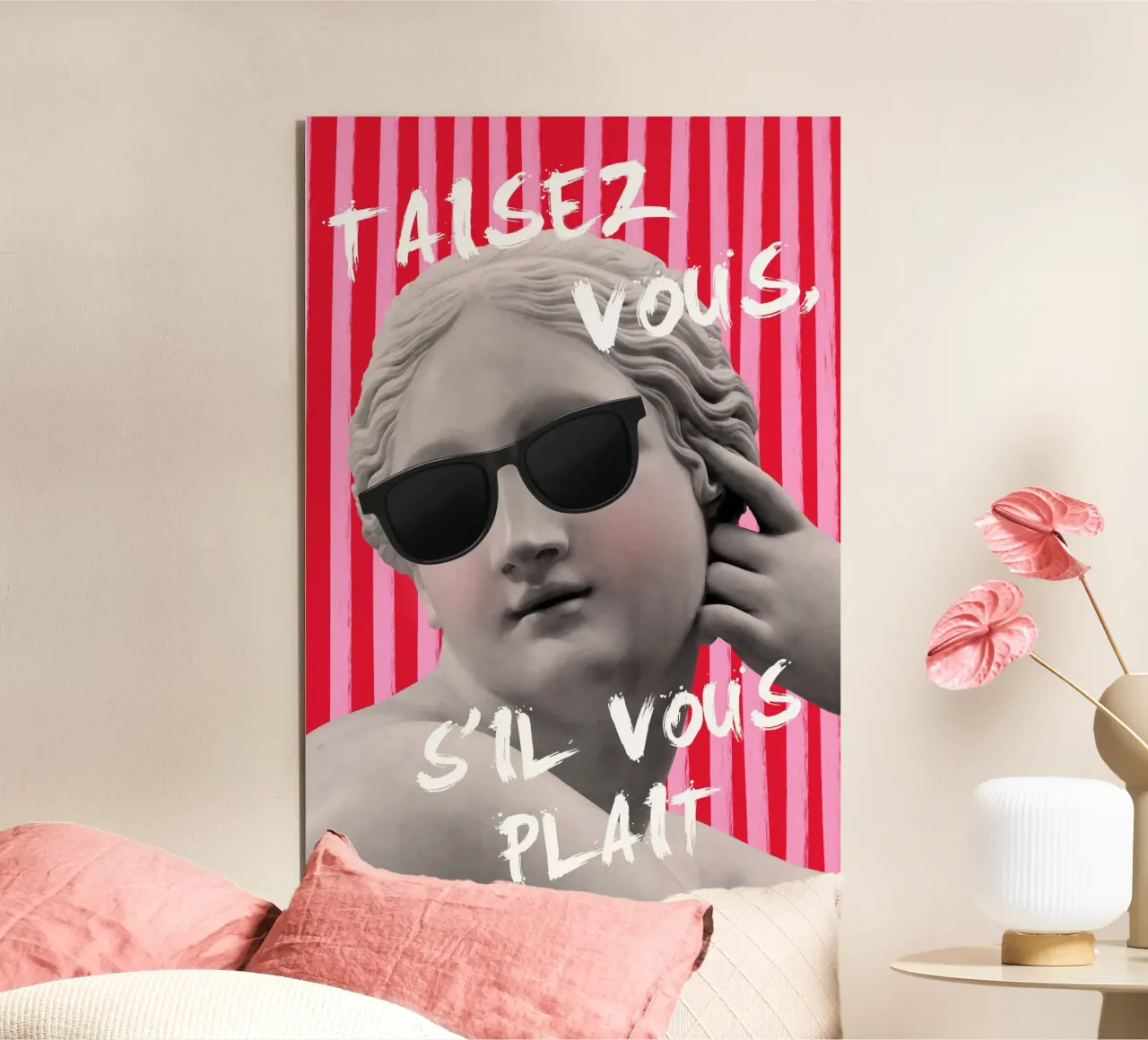 Shut Up Striped Maximalist alluminio dibond da GraceDigitalArtCo