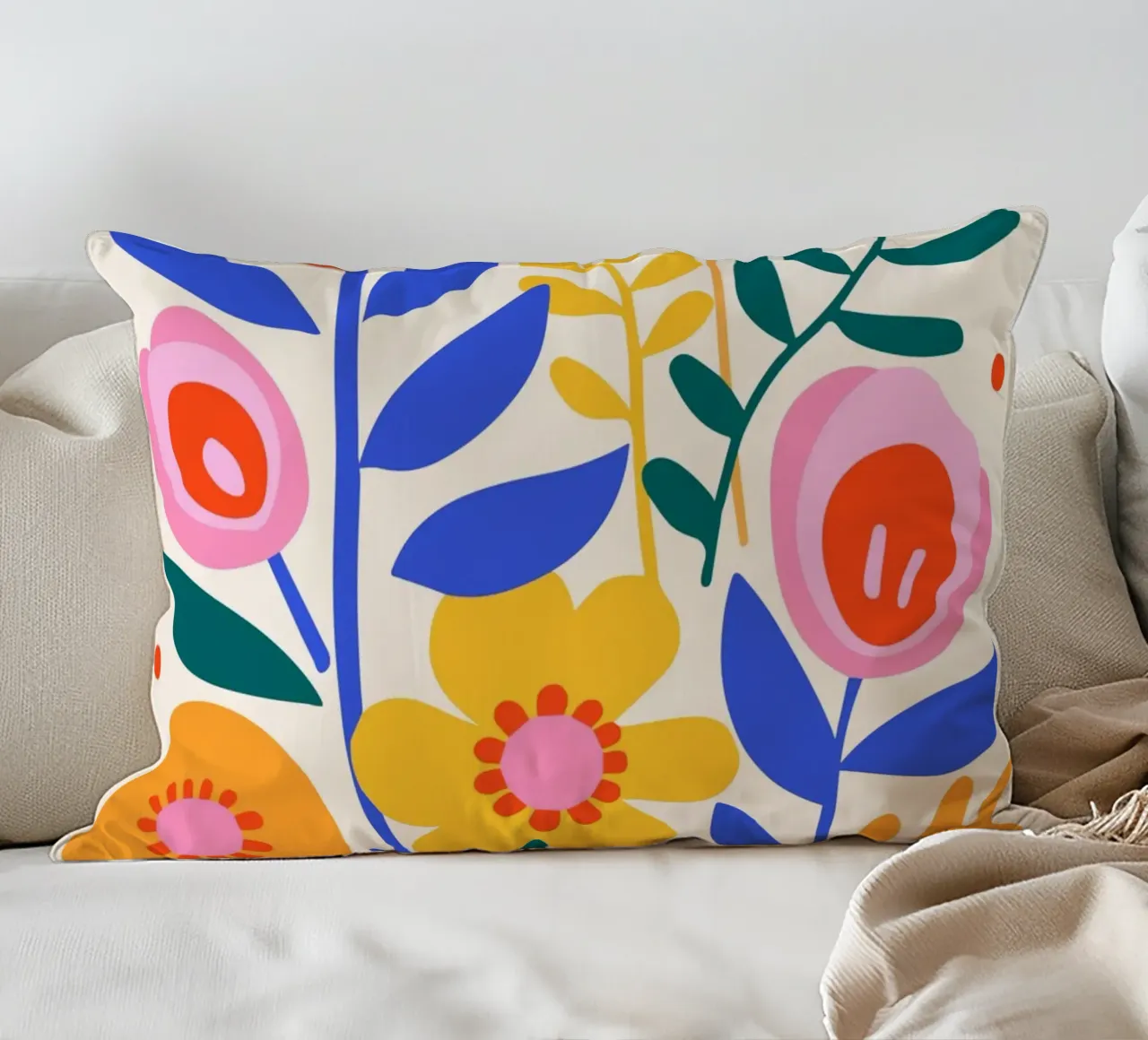 Vibrant floral splendour decorative cushion by Whole©