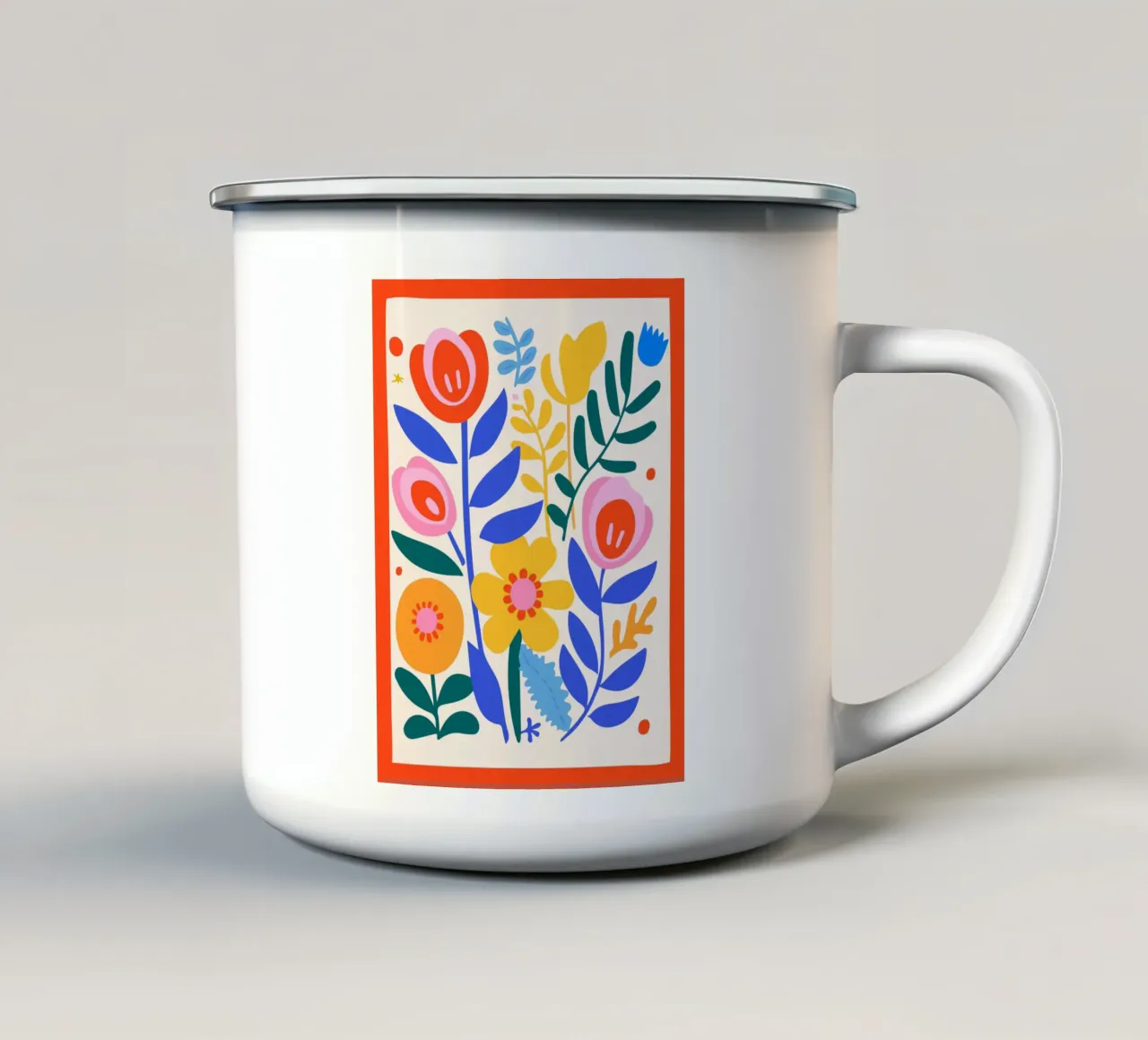 Vibrante splendore floreale tazza in smalto da Whole©