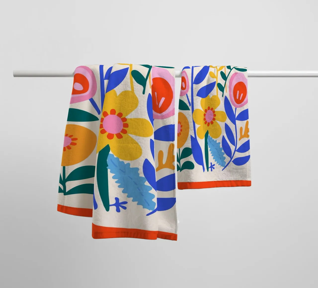 Vibrant floral splendour towel by Whole©