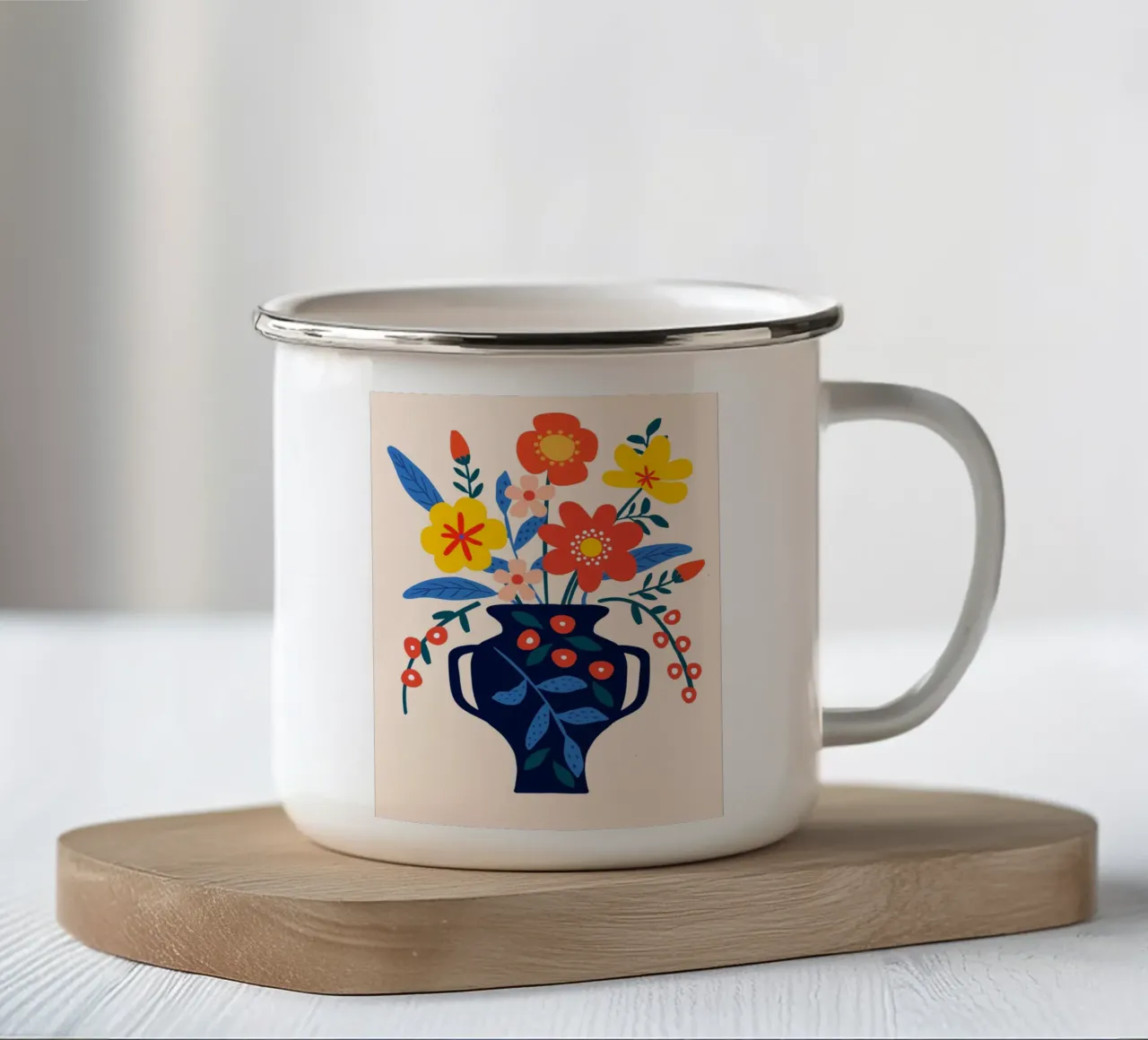 Vaso di fiori colorati tazza in smalto da Whole©