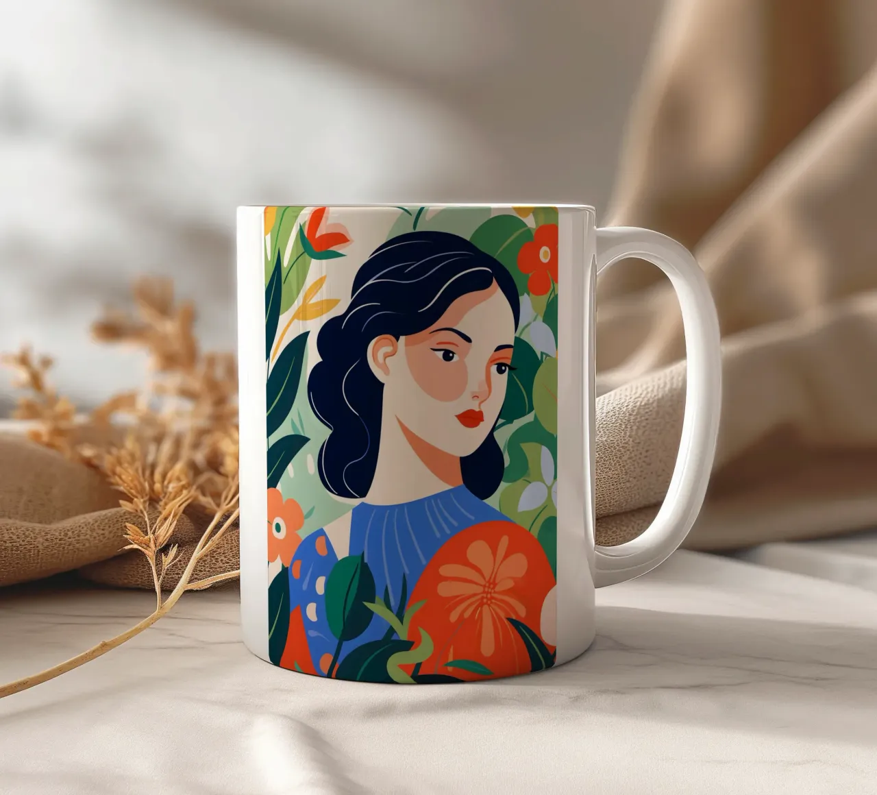Ritratto in fiori tazza in ceramica da Whole©