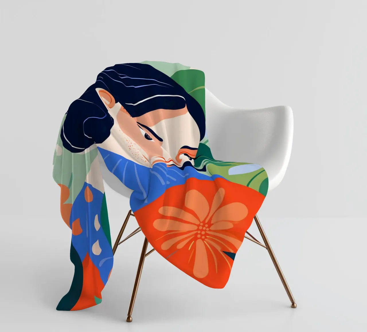 Ritratto in fiori coperta in pile da Whole©