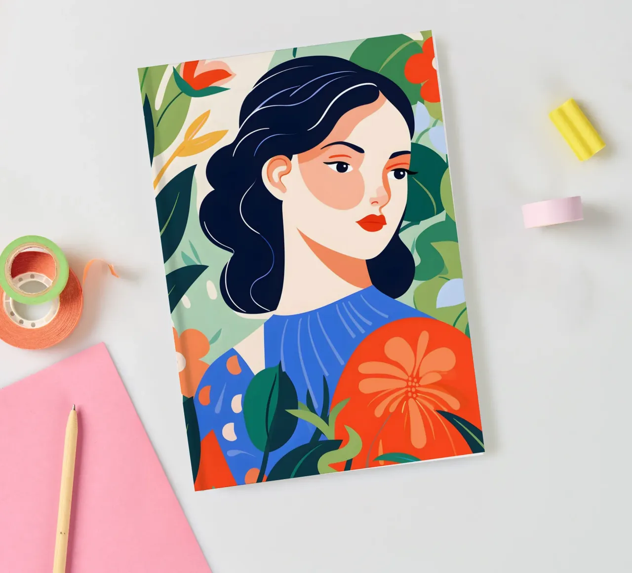 Portrait in flowers notebook by Whole©