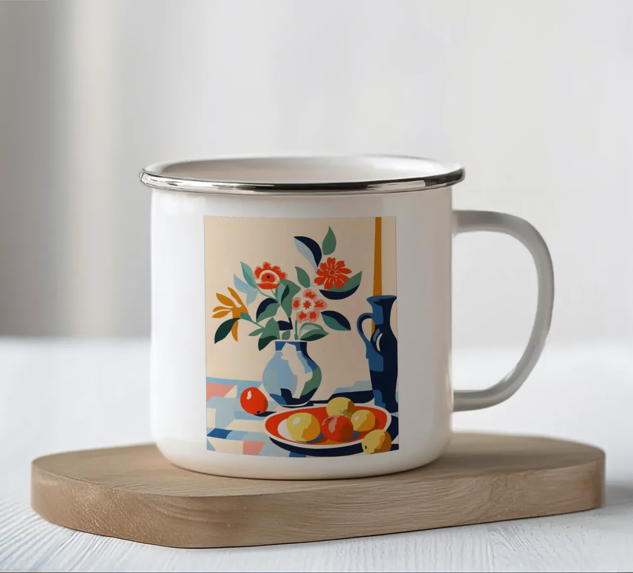 Vaso di fiori con frutta tazza in smalto da Whole©