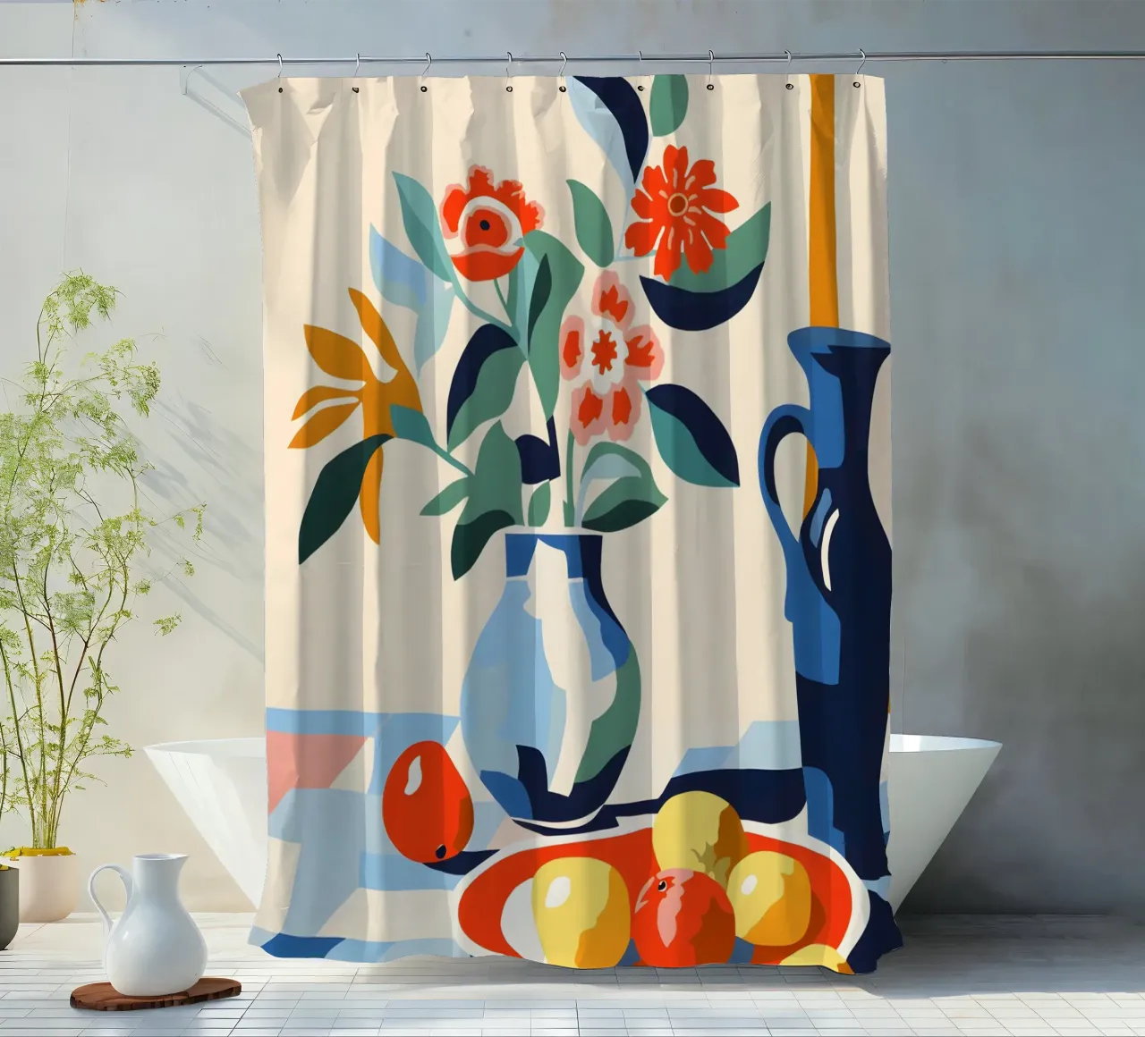Vaso di fiori con frutta tenda da doccia da Whole©