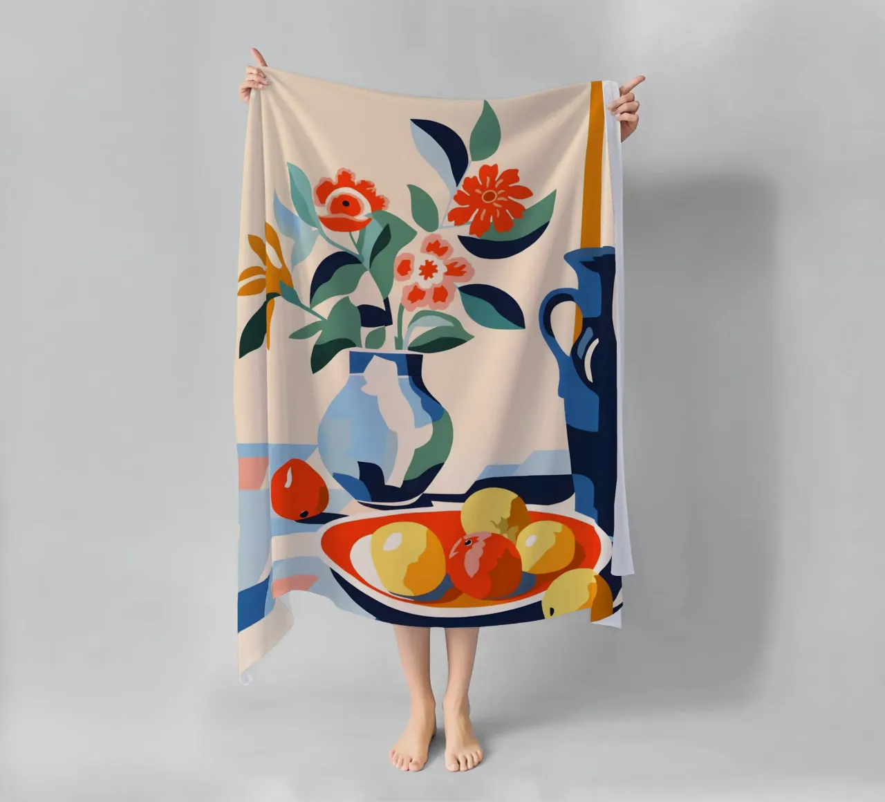 Vaso di fiori con frutta telo mare da Whole©