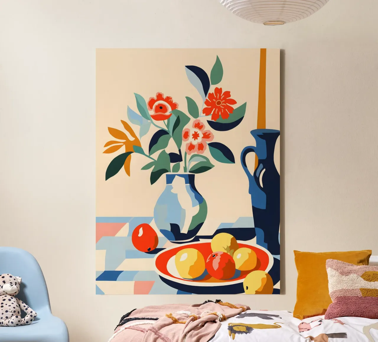 Vaso di fiori con frutta tela con Cornice a cassetta da Whole©