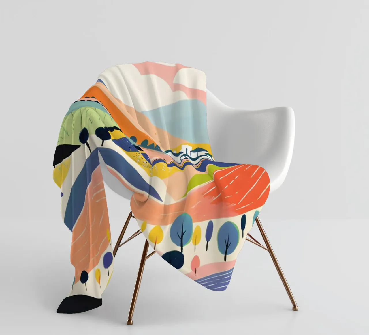 Paesaggio collinare colorato coperta in pile da Whole©