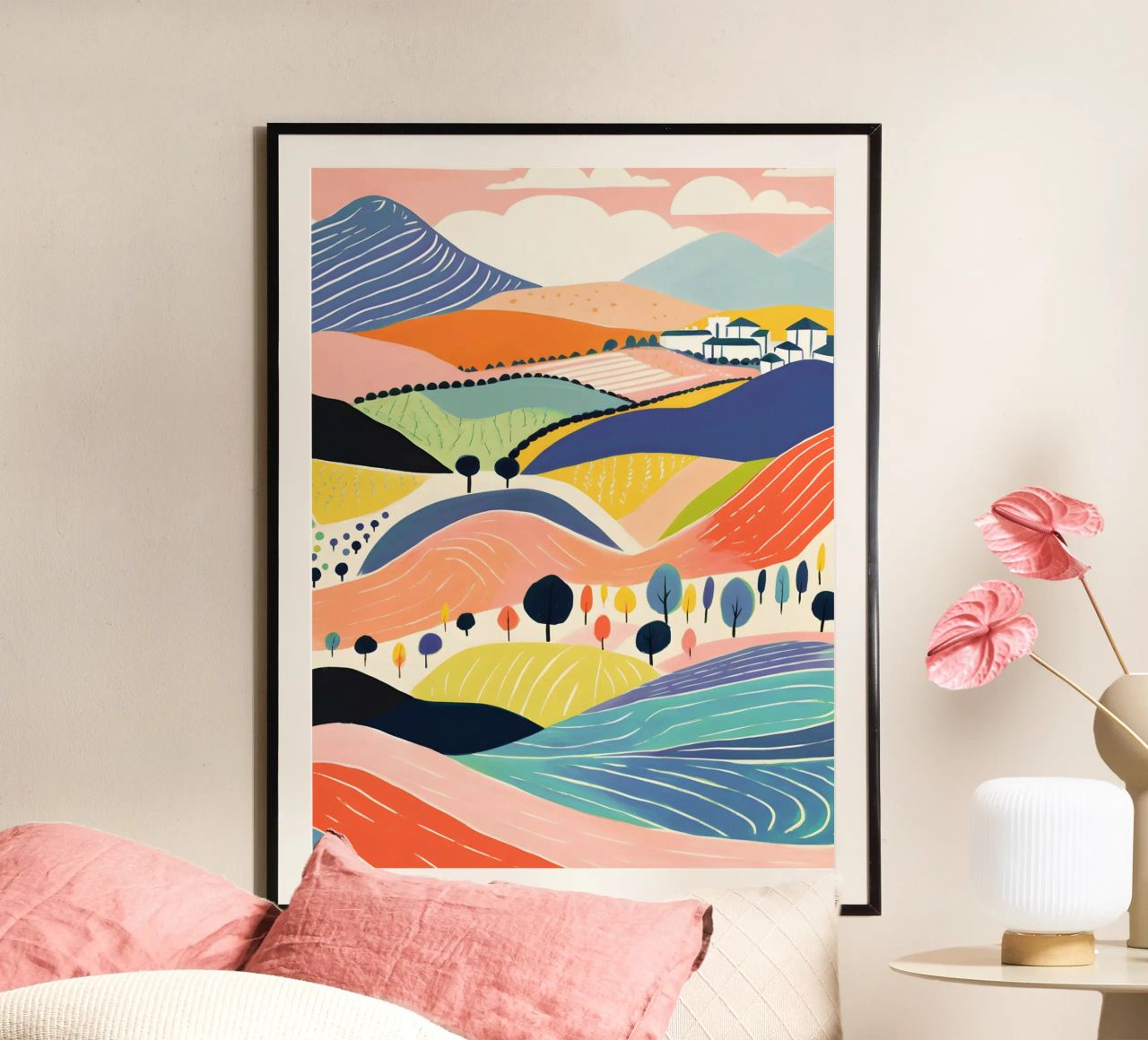 Paesaggio collinare colorato poster da Whole©