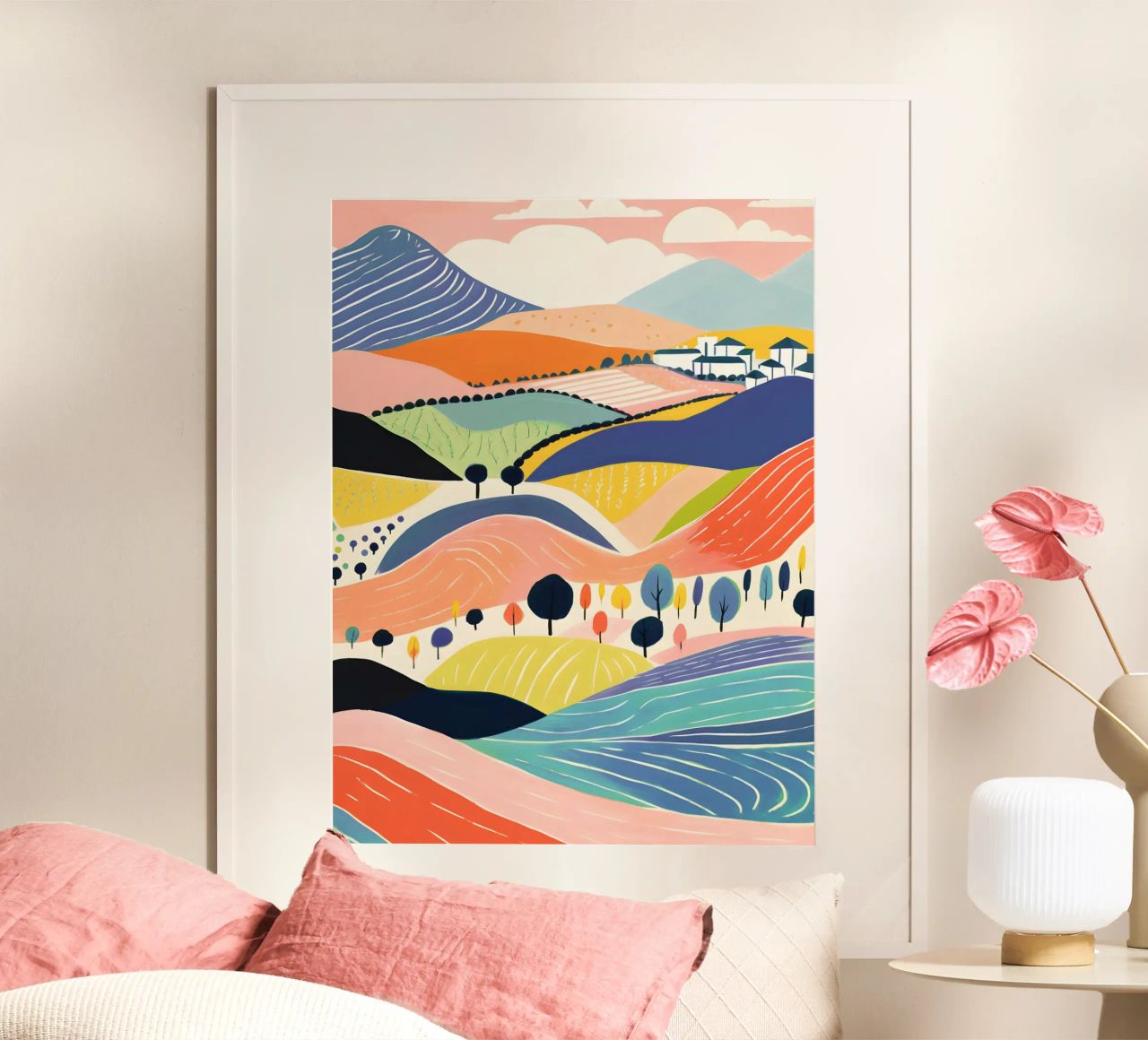Paesaggio collinare colorato poster da Whole©