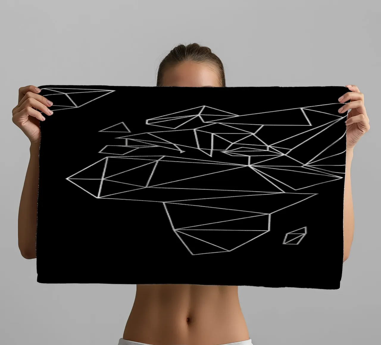 Geometrical World - black asciugamano da bagno da Studio Nahili
