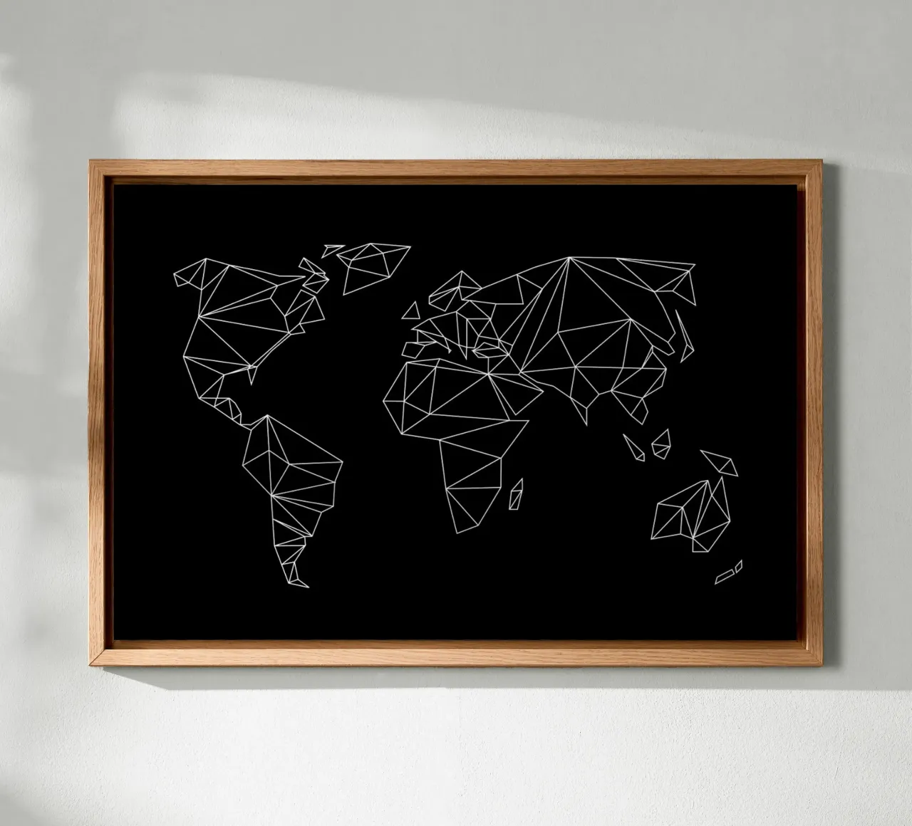 Geometrical World - black tela con Cornice a cassetta da Studio Nahili