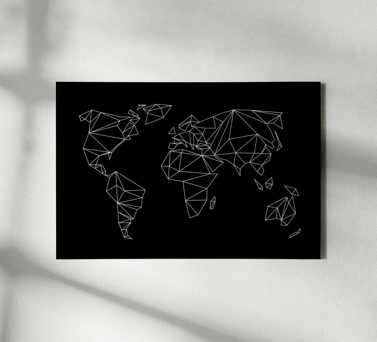 Geometrical World - black tela con Cornice a cassetta da Studio Nahili