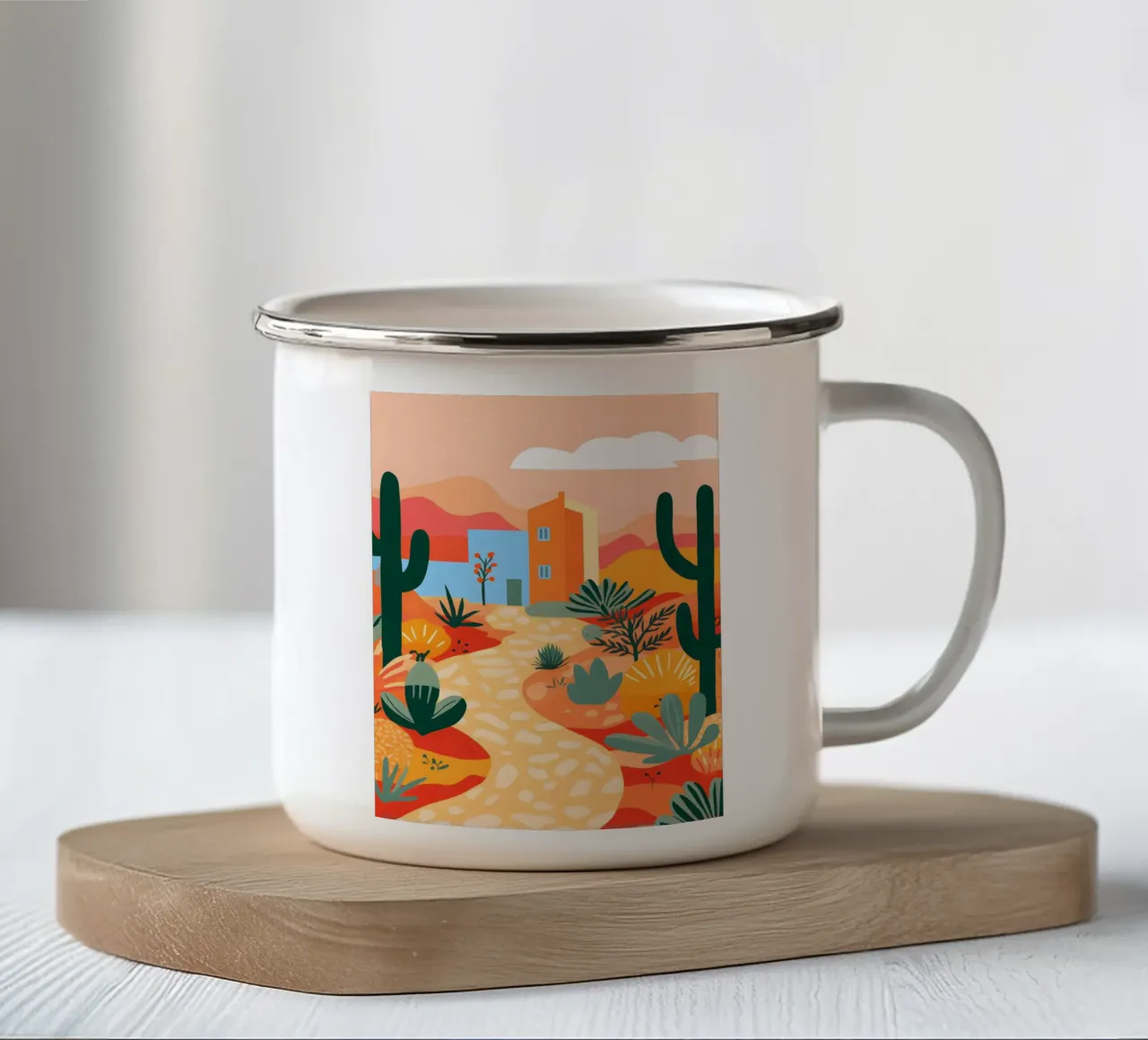 Arte dell'oasi del deserto tazza in smalto da Whole©