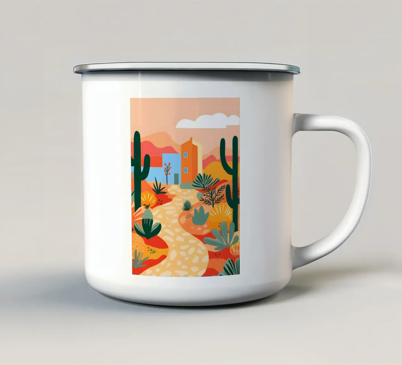 Arte dell'oasi del deserto tazza in smalto da Whole©