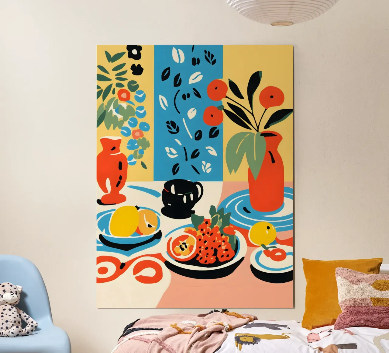 Colazione con natura morta poster con telaio in legno da Whole©