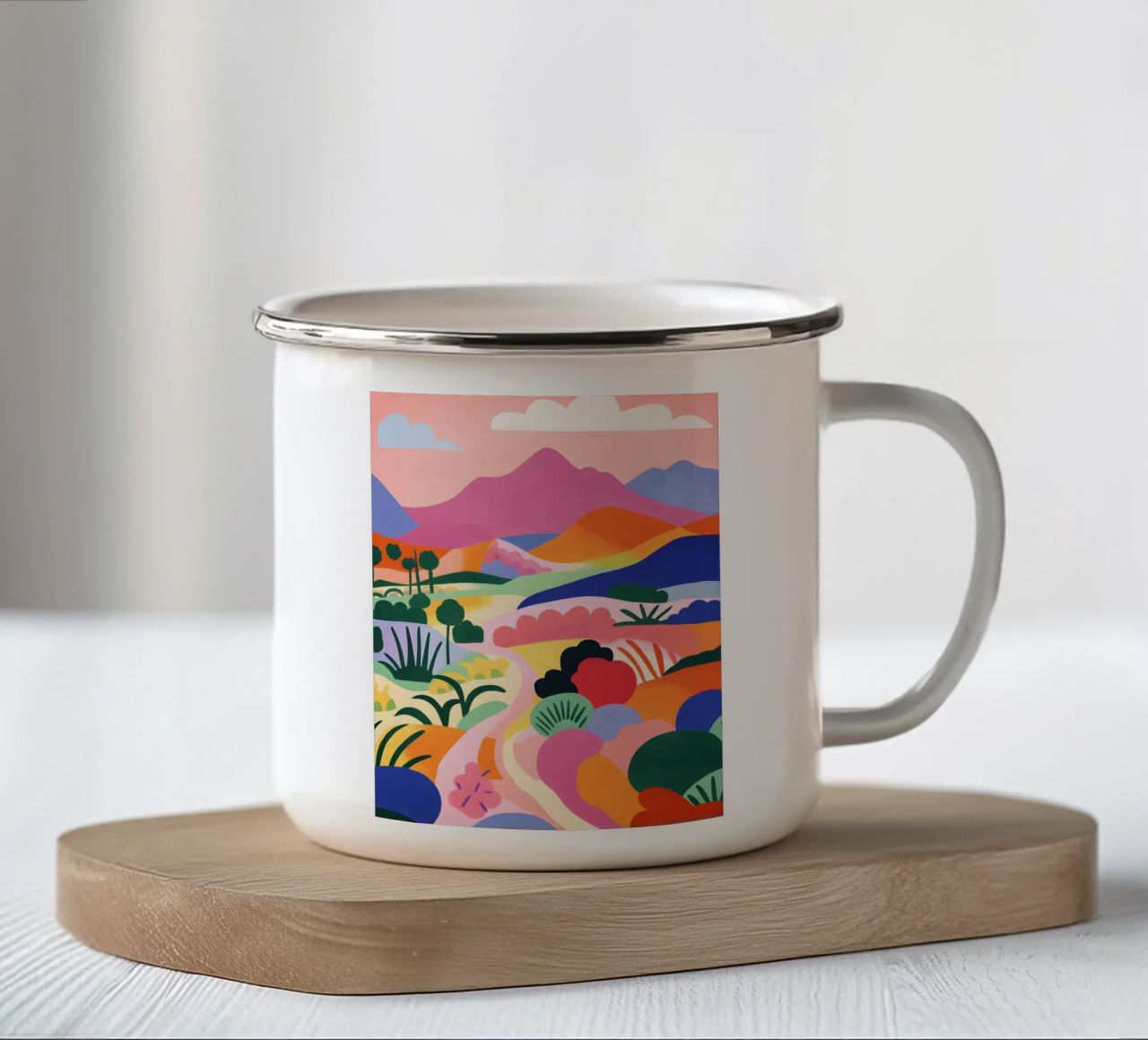 Paesaggio artistico colorato tazza in smalto da Whole©