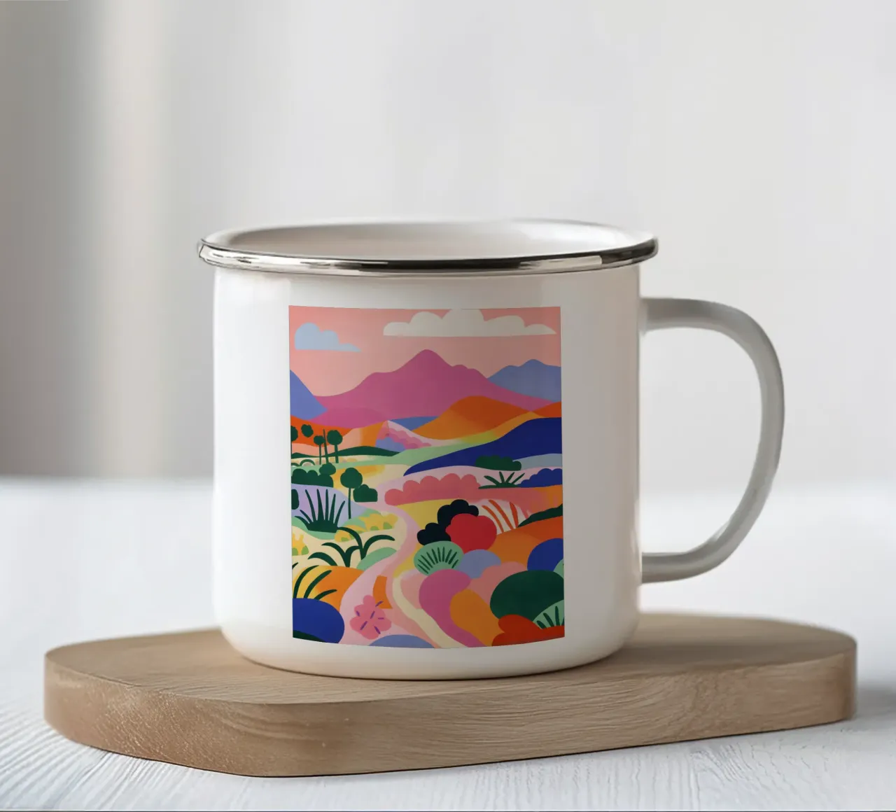 Paesaggio artistico colorato tazza in smalto da Whole©