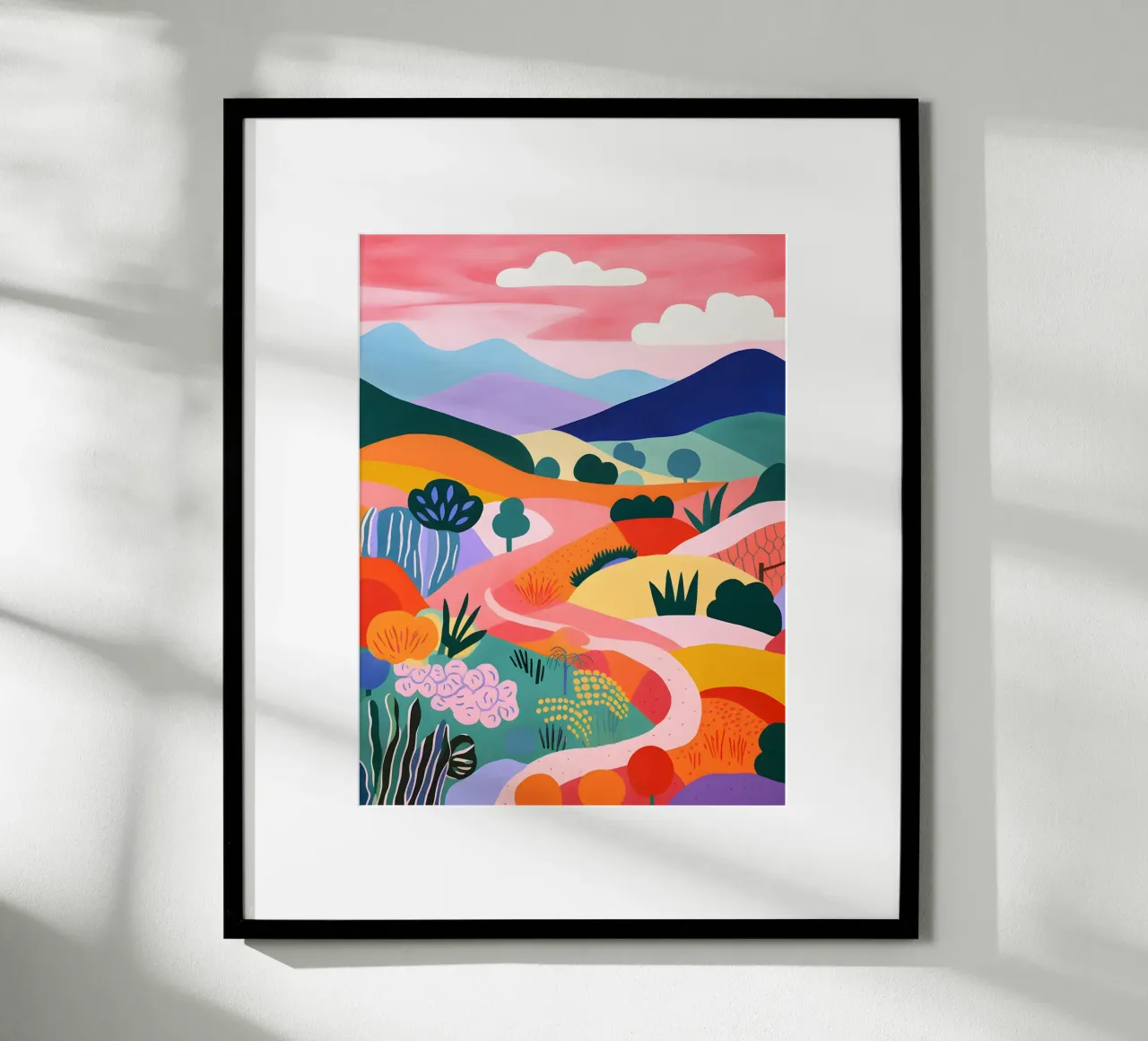 Paesaggio montano colorato poster con telaio in alluminio da Whole©