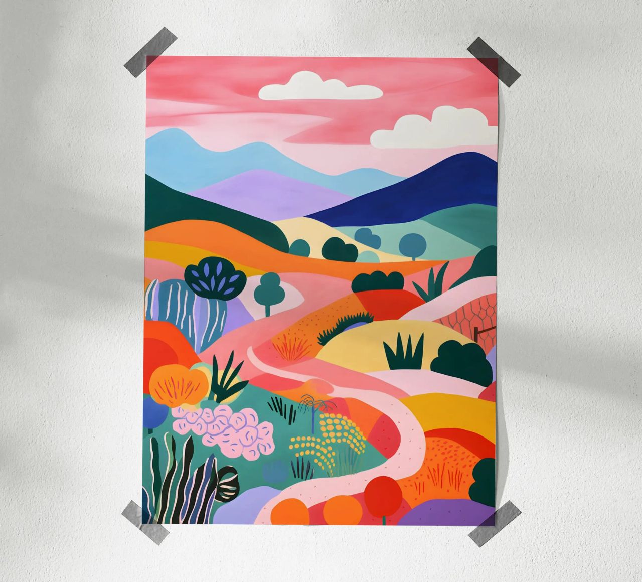 Colourful mountain landscape poster by Whole©