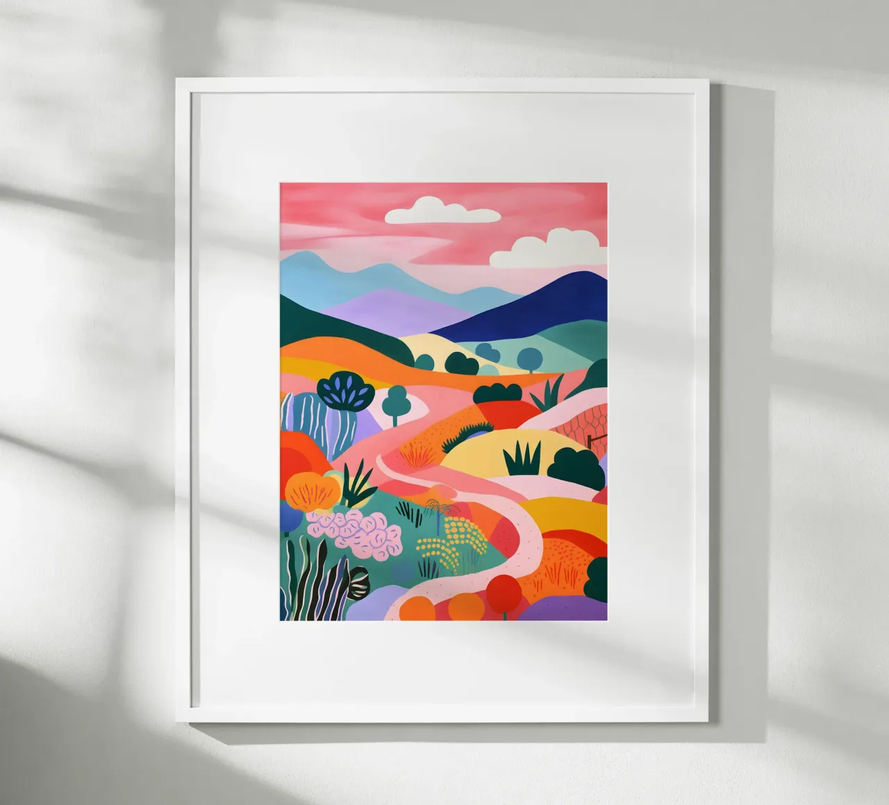 Paesaggio montano colorato poster con telaio in alluminio da Whole©