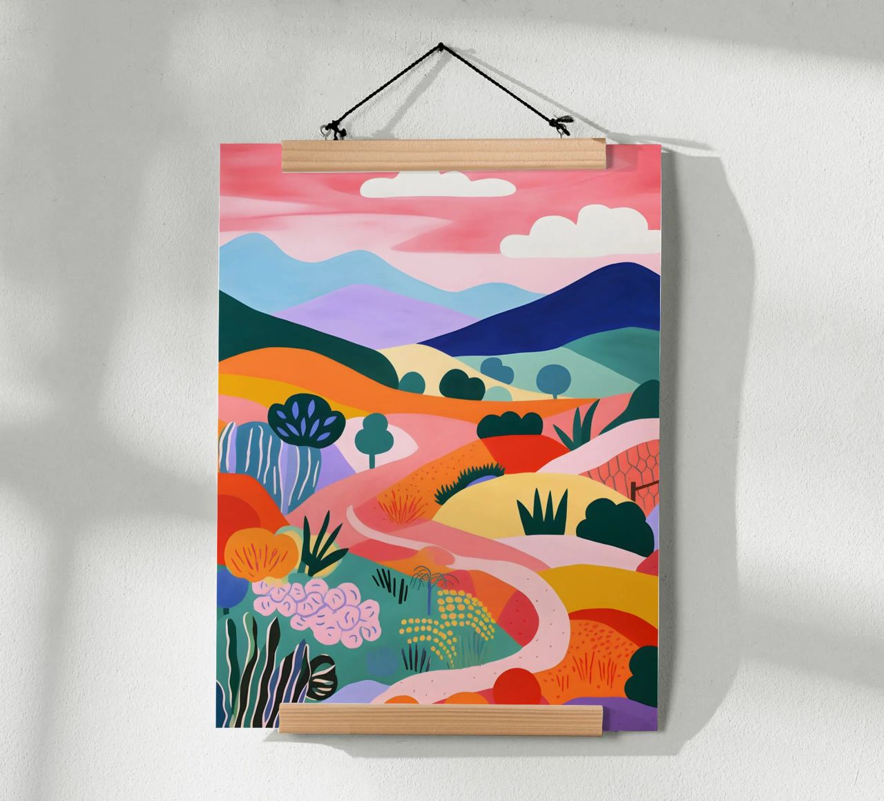 Colourful mountain landscape poster by Whole©