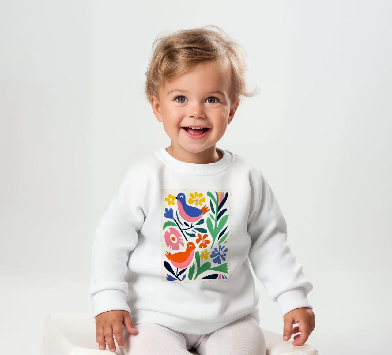 Design di uccelli e fiori felpa neonato da Whole©