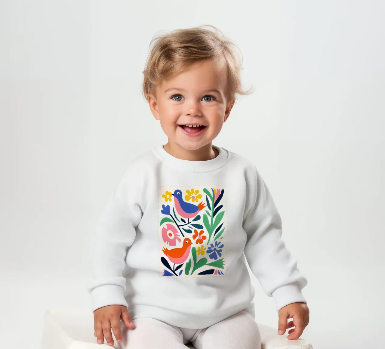 Design di uccelli e fiori felpa neonato da Whole©