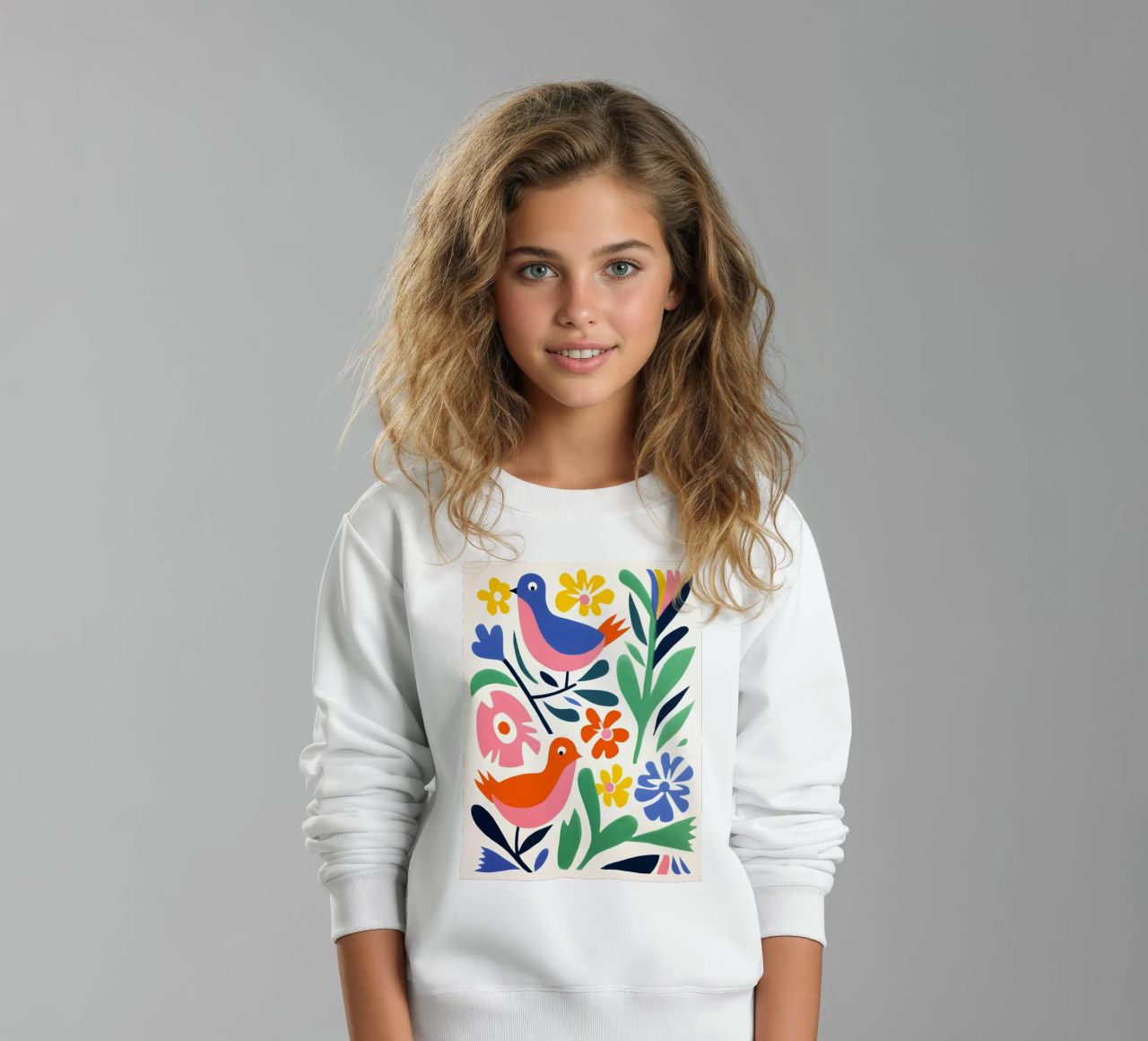 Design di uccelli e fiori felpa bambino da Whole©