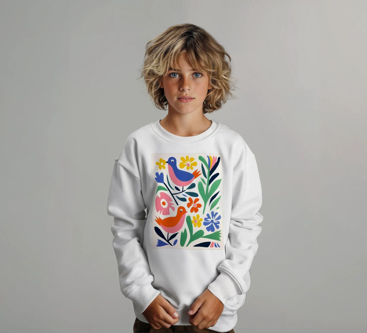 Design di uccelli e fiori felpa bambino da Whole©