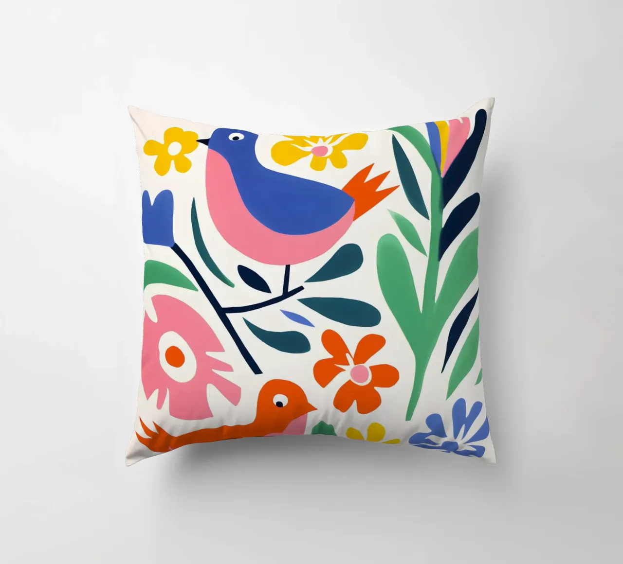 Design di uccelli e fiori cuscino da Whole©